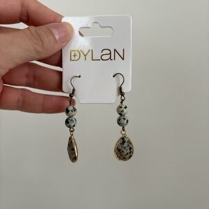 Dylan Jewelry Sasha Earring Dalmatian Stone Drop Dangle NWT